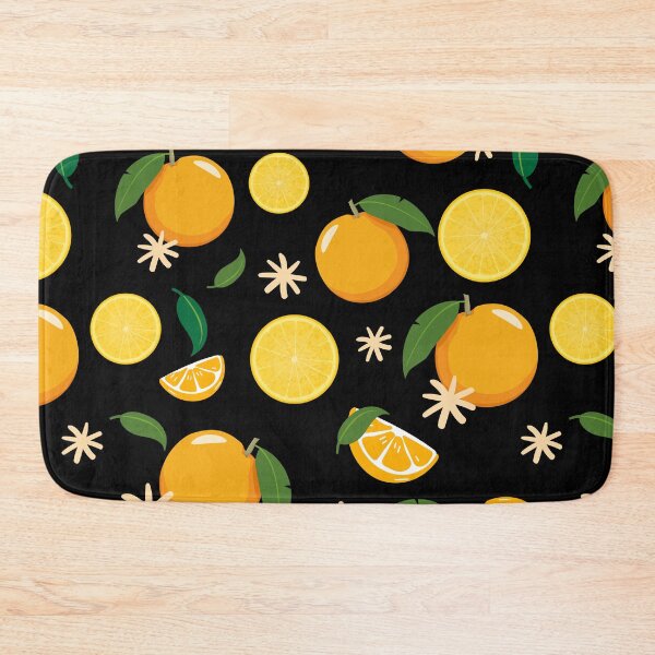 Item preview, Fresh citrus fruits seamless pattern black designed and sold by patternque.
