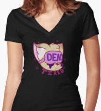 "Dead tired" menhera coyote Women's Fitted V-Neck T-Shirt