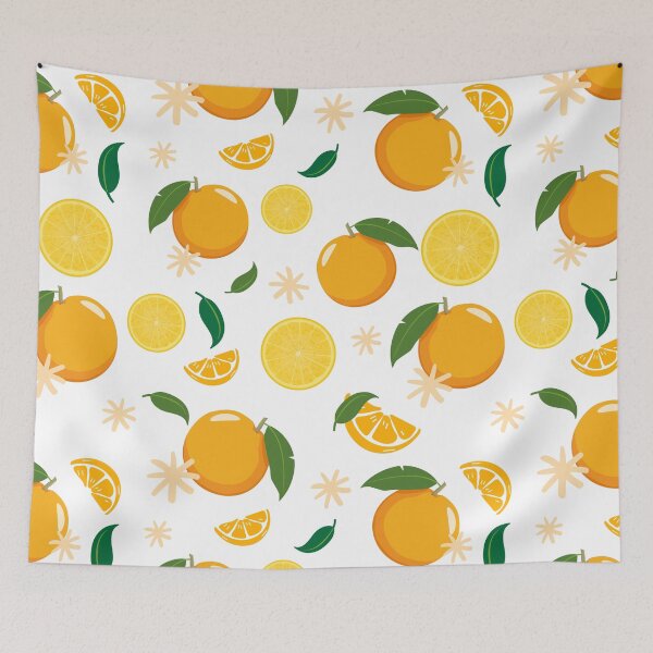 Item preview, Fresh citrus fruits seamless pattern white designed and sold by patternque.