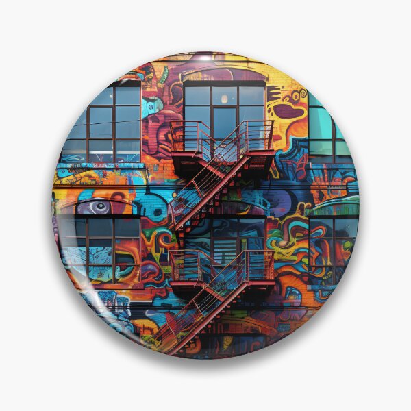 Item preview, Graffiti art brownstone building print  designed and sold by dcrc.
