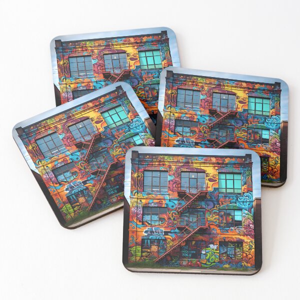 Item preview, Graffiti art brownstone building print  designed and sold by dcrc.