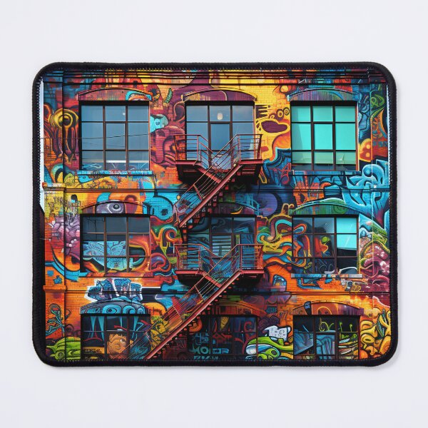 Item preview, Graffiti art brownstone building print  designed and sold by dcrc.