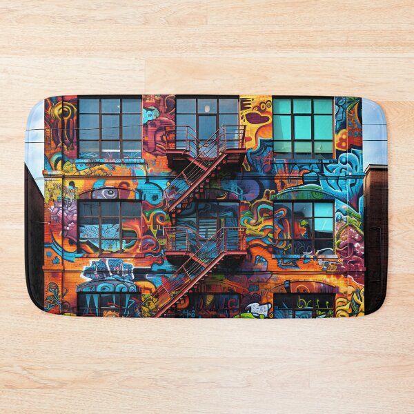 Item preview, Graffiti art brownstone building print  designed and sold by dcrc.