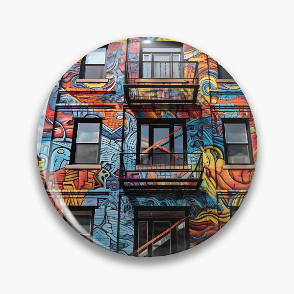 Item preview, Graffiti art brownstone building print  designed and sold by dcrc.