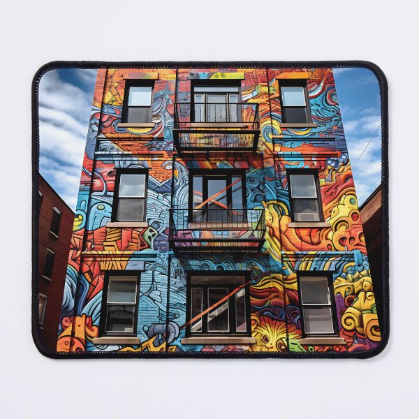 Item preview, Graffiti art brownstone building print designed and sold by dcrc.