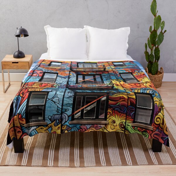Item preview, Graffiti art brownstone building print designed and sold by dcrc.