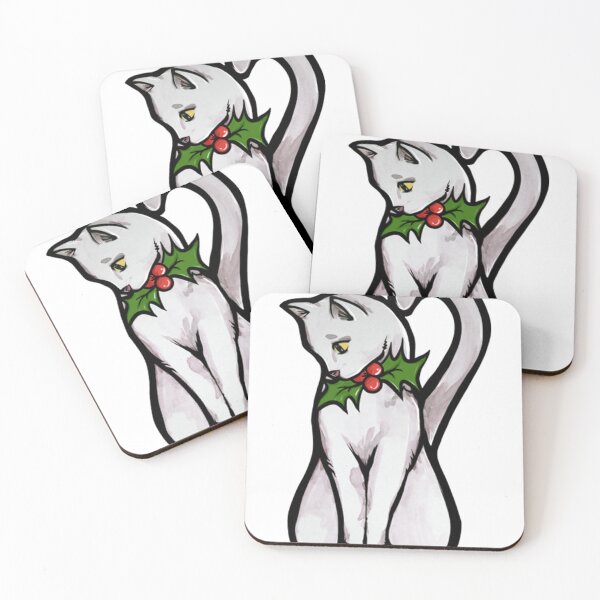 Item preview, Christmas White Cat  designed and sold by AllanCIngles.