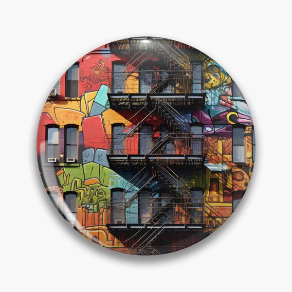 Item preview, graffiti art brownstone building print designed and sold by dcrc.