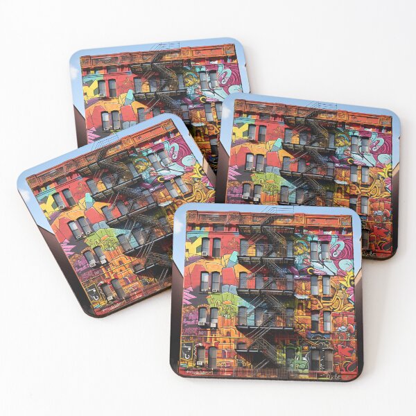 Item preview, graffiti art brownstone building print designed and sold by dcrc.