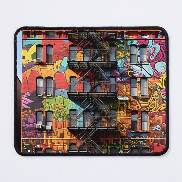 Item preview, graffiti art brownstone building print designed and sold by dcrc.