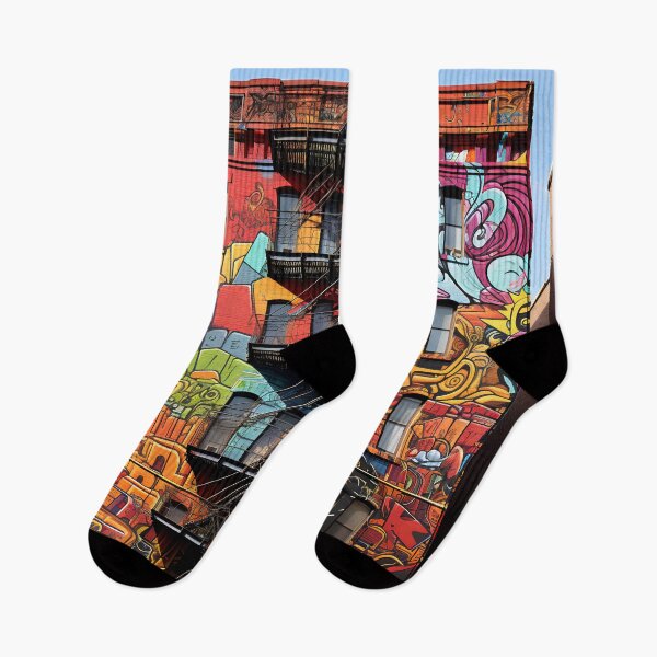 Item preview, graffiti art brownstone building print designed and sold by dcrc.
