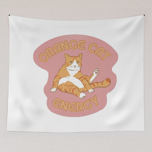 Item preview, Orange Cat Energy Meme designed and sold by autinservan.