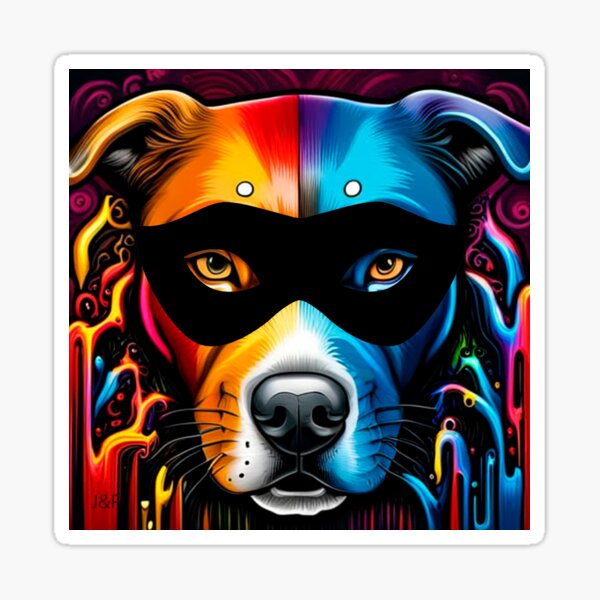 colored pitbull Sticker