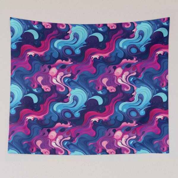 Item preview, Blue and Pink Liquid swirl Pattern designed and sold by Logic72.