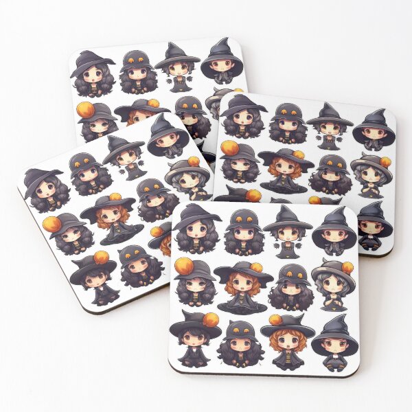 Item preview, collection of Halloween cute witch sticker designed and sold by Ins-by-NP.