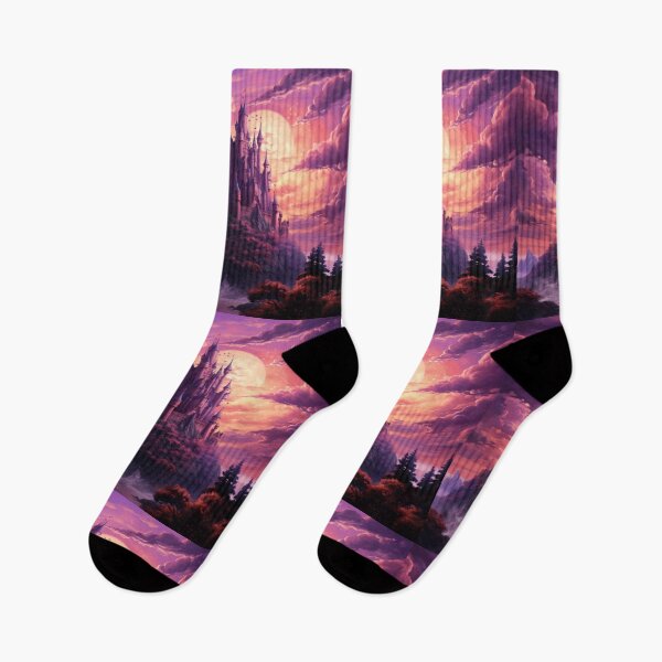 Item preview, majestic purple castle with waves and moon light designed and sold by DanieWoods.
