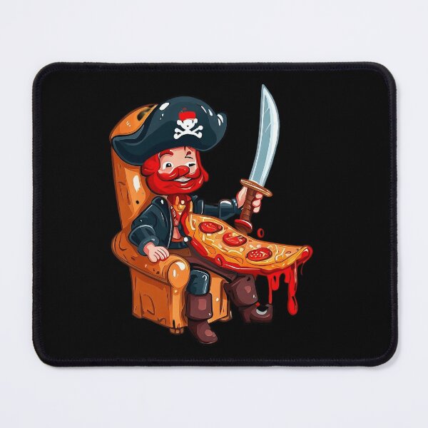 Item preview, Pirate eating pizza designed and sold by Thedigital91.