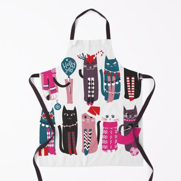 Item preview, Feline Christmas Vibes  Print  Pink Background Green Fuchsia Pink White And Black Kittens  designed and sold by NathanPVelasco.