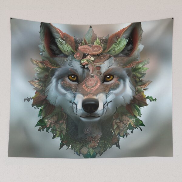 Item preview, WOLF SHAMAN of the Wild Woods designed and sold by MoodyMuseArt.