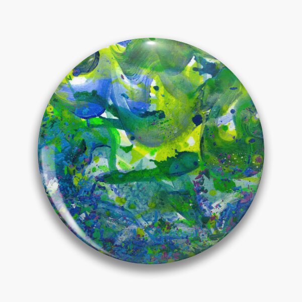 Item preview, Spiritual Guidance - The Birth Of My Art #121 Original Hand-painted Abstract Painting Detail 2 In Blue Green Purple Earth Tones Inspired By Gaia Mother Nature Spring Summer Rain Forest Aquatic Plants designed and sold by Rainbow Artist Orlando L.