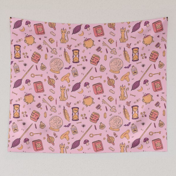 Item preview, Witchy Vibes Seamless Pattern - Rockin' Pink designed and sold by Bluebellsart.