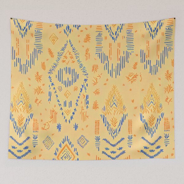 Item preview, Yellow tribal seamless pattern designed and sold by Jayjaynaenae.