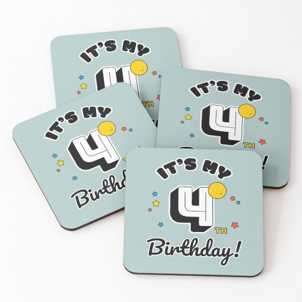 Item preview, Four Year Old Birthday - Happy Birthday - Birthday Party designed and sold by SallySunday.
