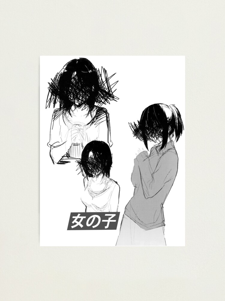 Lámina fotográfica «CHICAS (Blanco y negro) - Sad Japanese Anime Aesthetic»  de PoserBoy | Redbubble