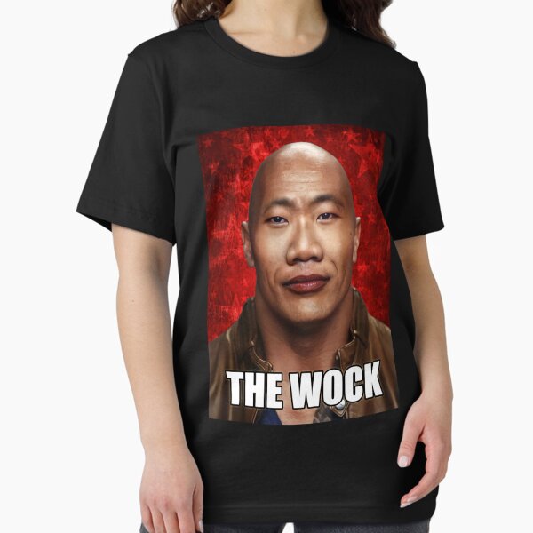 Vista previa del artículo con la obra «The Wock Meme Dwayne the Wok Johnson John Xina crédito social chino Bing Chilling», diseñado y vendido por CareyBednar.