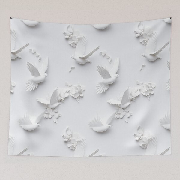 Item preview, White Porcelain Doves Flying designed and sold by allthis.