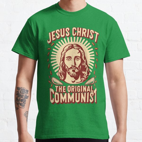 Vista previa del artículo con la obra «Jesucristo el comunista original», diseñado y vendido por Hiimtrace.