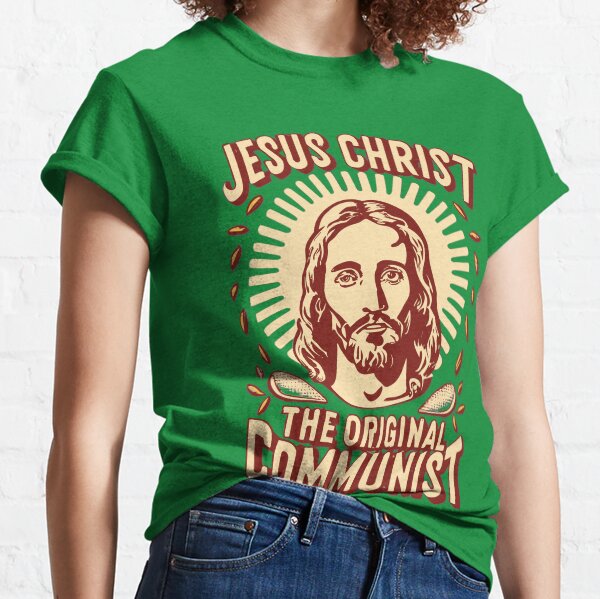Vista previa del artículo con la obra «Jesucristo el comunista original», diseñado y vendido por Hiimtrace.