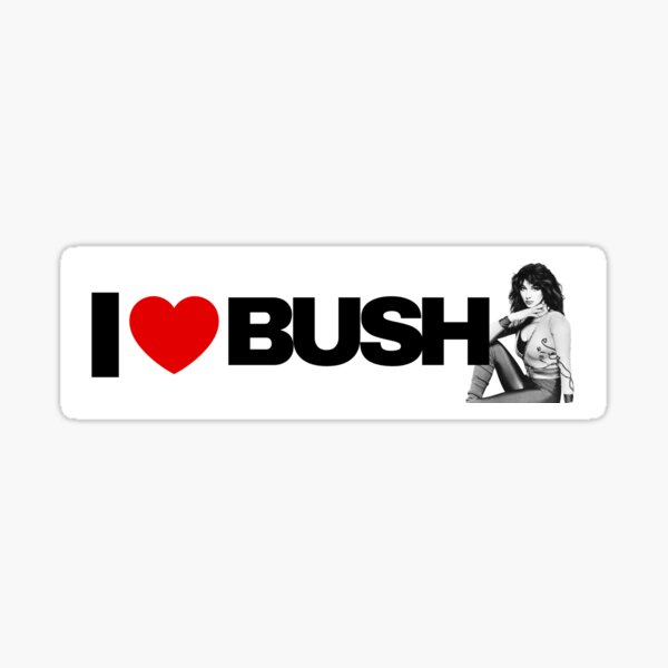Aperçu de l'œuvre Autocollant pour pare-chocs J'aime Kate Bush Design 2 créée et vendue par happi333.