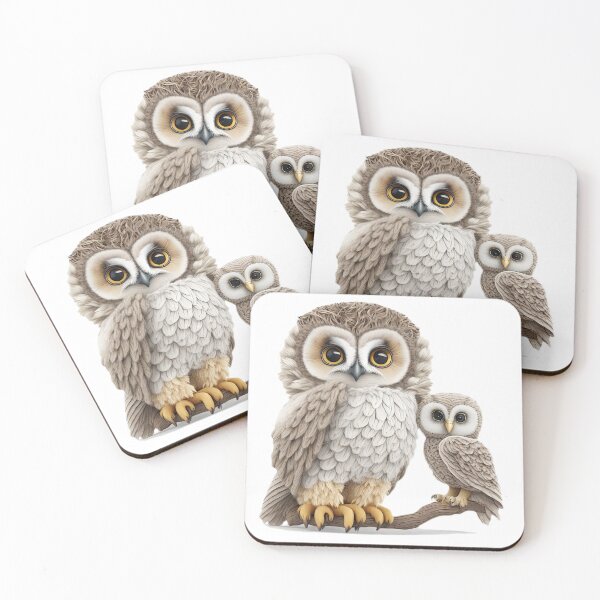 Item preview, Round, puffy, cuddly fur of an owl with extremely cute siblings. designed and sold by Natcharee.