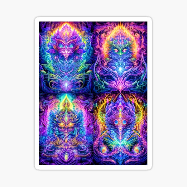 TREE OF LIFE #17 MAGIC MUSHROOM, TEMPLE GARDEN, MEMORY CASTLE, CELESTIAL PALACE, RAINBOW BRIDGE, CRYSTAL DREAMING, SUN, MOON, STAR, IMAGINATION, FAIRY FOREST, COSMIC, FANTASY, HOLY MOUNTAIN, STATION Sticker