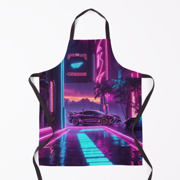 Item preview, Vibrant Neon Retro Synthwave Art Print - 80s Aesthetic Decor designed and sold by FuroAI.