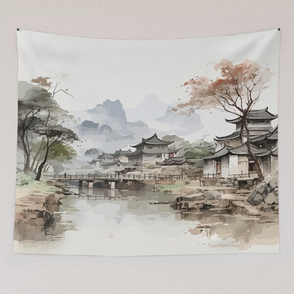 Item preview, Landscape of ancient villages in Ninh Binh Vietnam designed and sold by UpTownLocal.