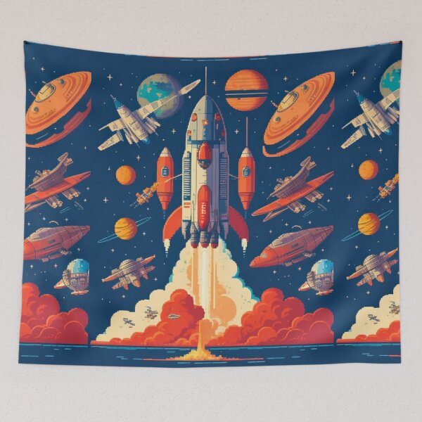 Item preview, Spacecraft - Space pixel exploration 2.  designed and sold by IguaranDesign.