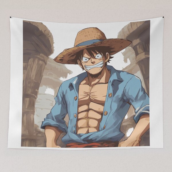 Item preview, stronger luffy blue shirt fan art designed and sold by RE-AL.