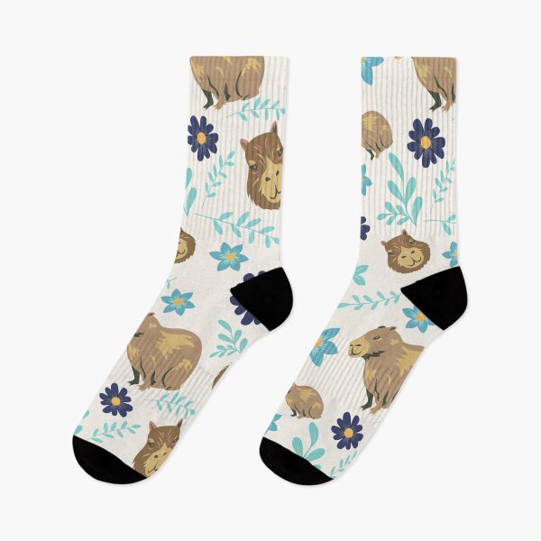 Item preview, Capybaras with flowers blue and teal designed and sold by ArlacV.