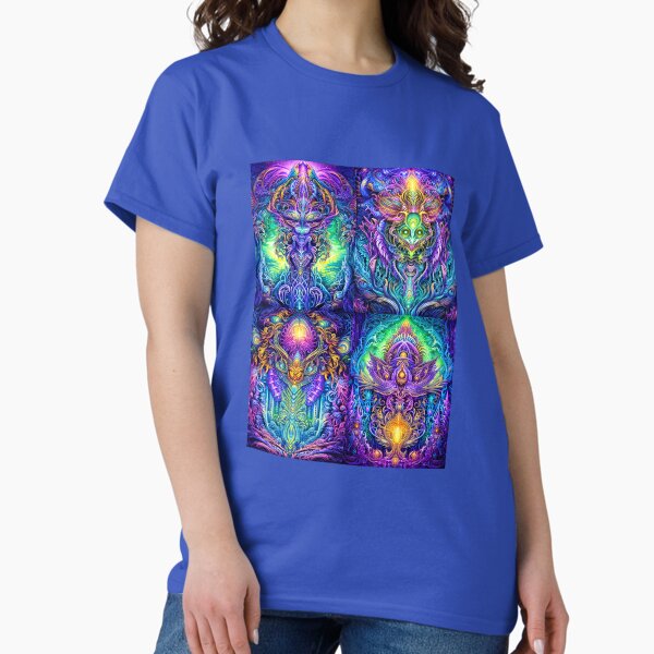 TREE OF LIFE #19 MAGIC MUSHROOM, TEMPLE GARDEN, MEMORY CASTLE, CELESTIAL PALACE, RAINBOW BRIDGE, CRYSTAL DREAMING, SUN, MOON, STAR, IMAGINATION, FAIRY FOREST, COSMIC, FANTASY, HOLY MOUNTAIN, STATION Classic T-Shirt