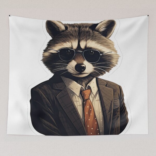 Item preview, Raccoon in a suit designed and sold by abmkf.