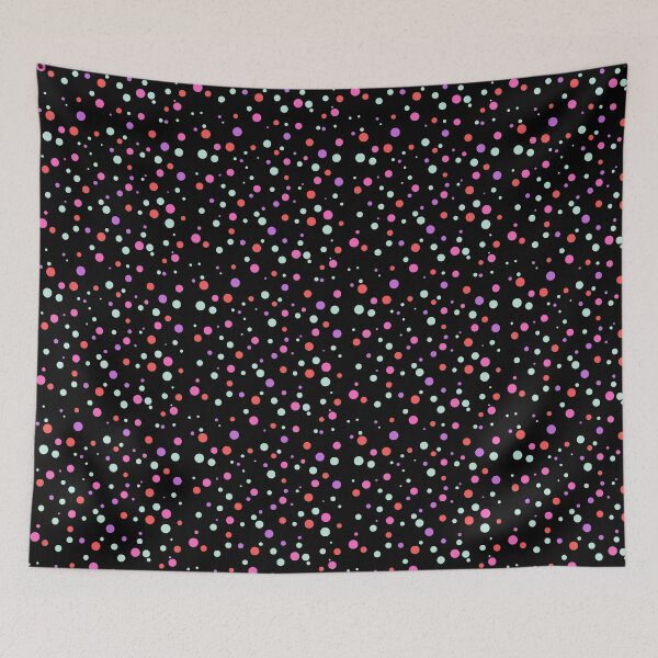 Item preview, Mini Colorful Polka Dots Pattern With Black Background  designed and sold by ArtisticAblaze.