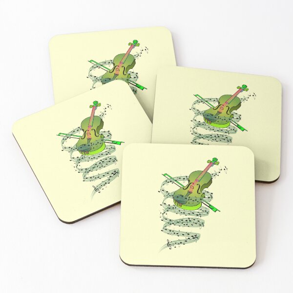 Item preview, Cartoon Violin in green serenade designed and sold by ClarkChris.