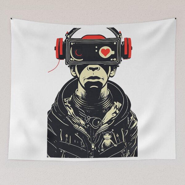 Item preview, Monkey with vr glasses and headphone designed and sold by chatzous.