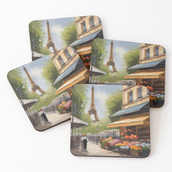 Item preview, Paris flower shop with Eiffel Tower designed and sold by JackFreestone.