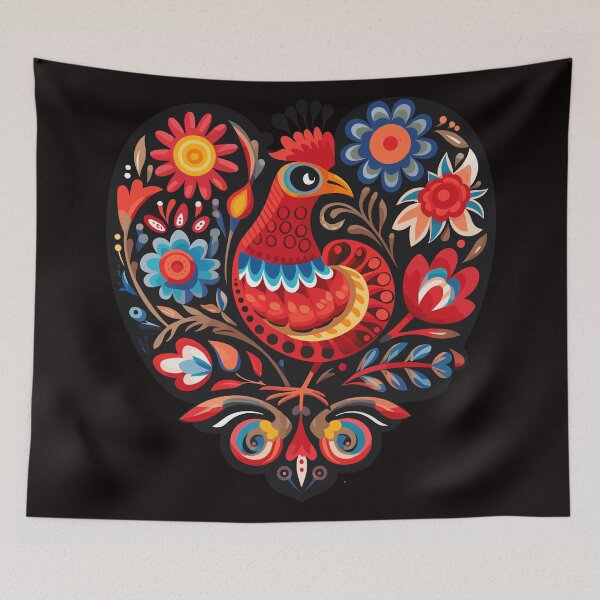 Item preview, Polish heart-shaped folk art designed and sold by ImprintMage.