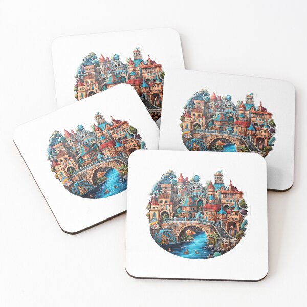 Item preview, Cramped city with bridge designed and sold by abmkf.