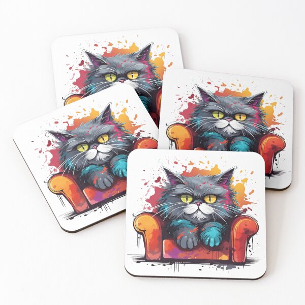 Item preview, Black cat with colorful sofa designed and sold by Sunakokookkook.