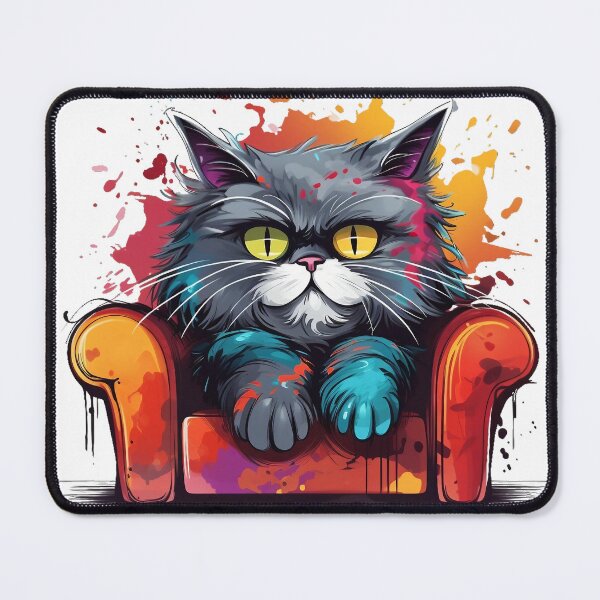 Item preview, Black cat with colorful sofa designed and sold by Sunakokookkook.